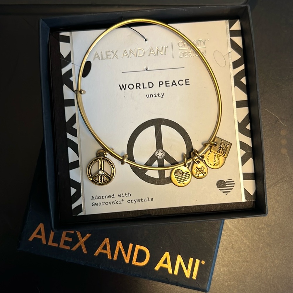 Alex & Ani | Bronze World Peace Bangle Charm Bracelet